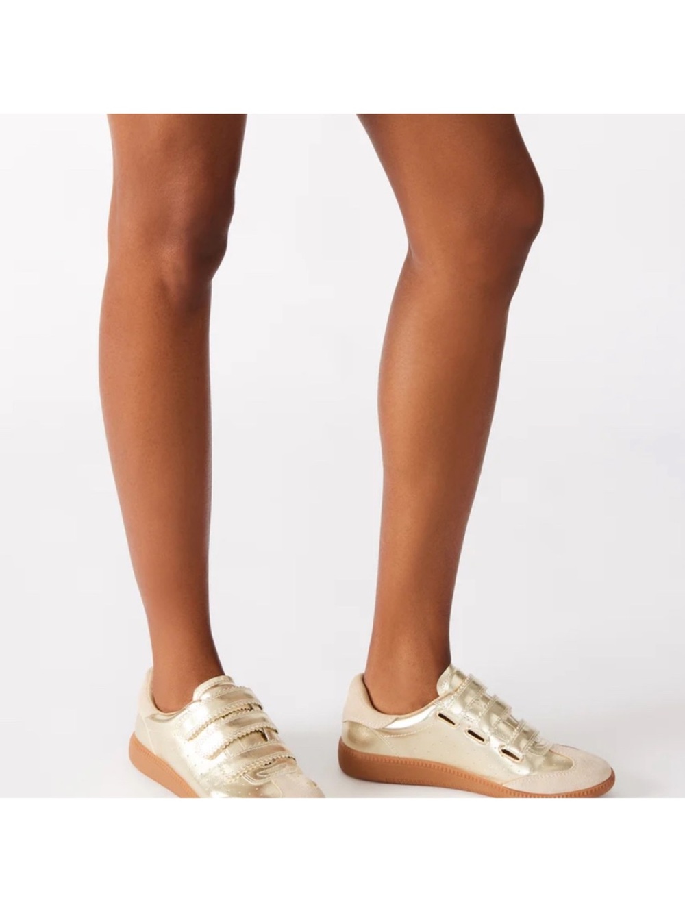 Women’s Metallic Gold Velcro Sneakers